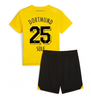 Borussia Dortmund Niklas Sule #25 Hemmaställ Barn 2023-24 Kortärmad (+ Korta byxor)